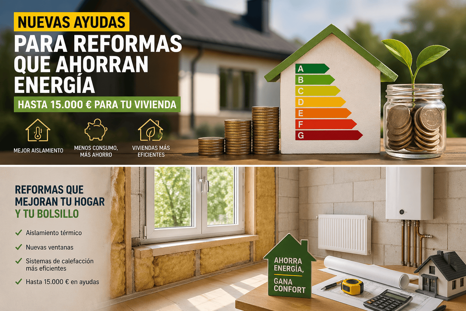 Nuevas ayudas para reformar viviendas: cómo conseguir hasta 15.000 € y ahorrar en tu factura este año 2026.